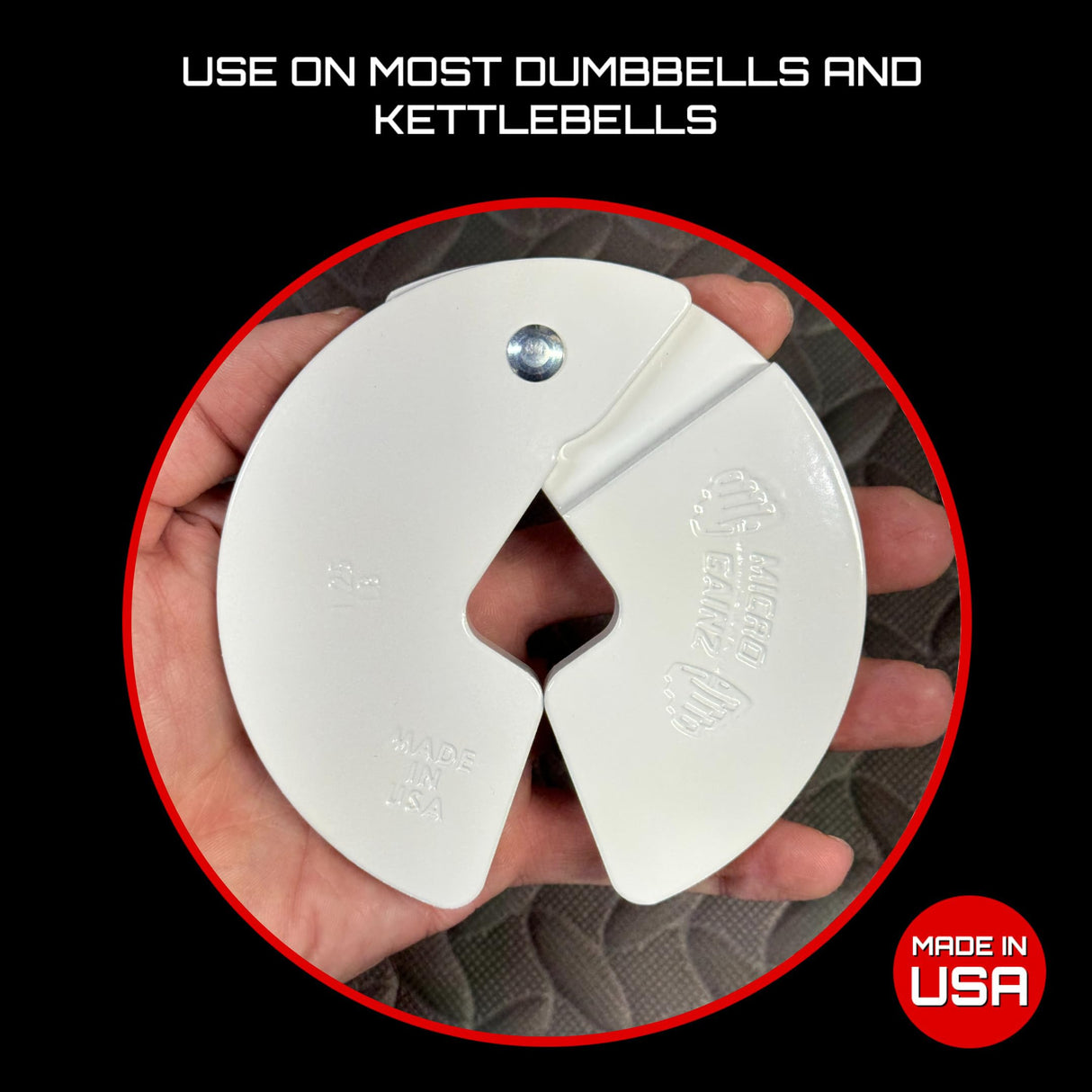 Micro Gainz Dumbbell Fractional 1.25lb Weight Plate, Ideal for Micro Loading, (Choose Color) 2 Piece Fractional Weight Plates, Designed for Dumbbell Training, Made In USA