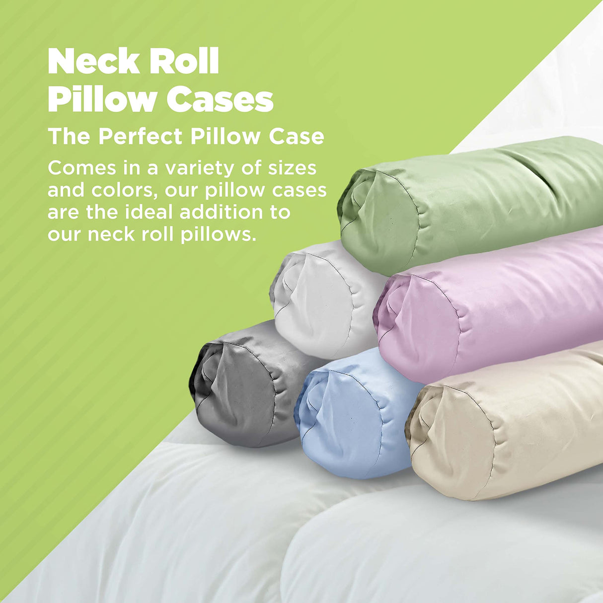 Bean Products Neck Roll Pillowcases | Cotton, 10 oz. Heavy Duty | Navy (6" x 16")