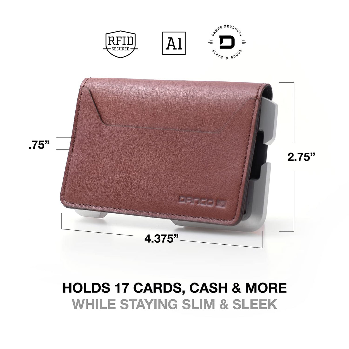 Dango Slim Minimalist Wallet for Men - RFID Blocking - Leather
