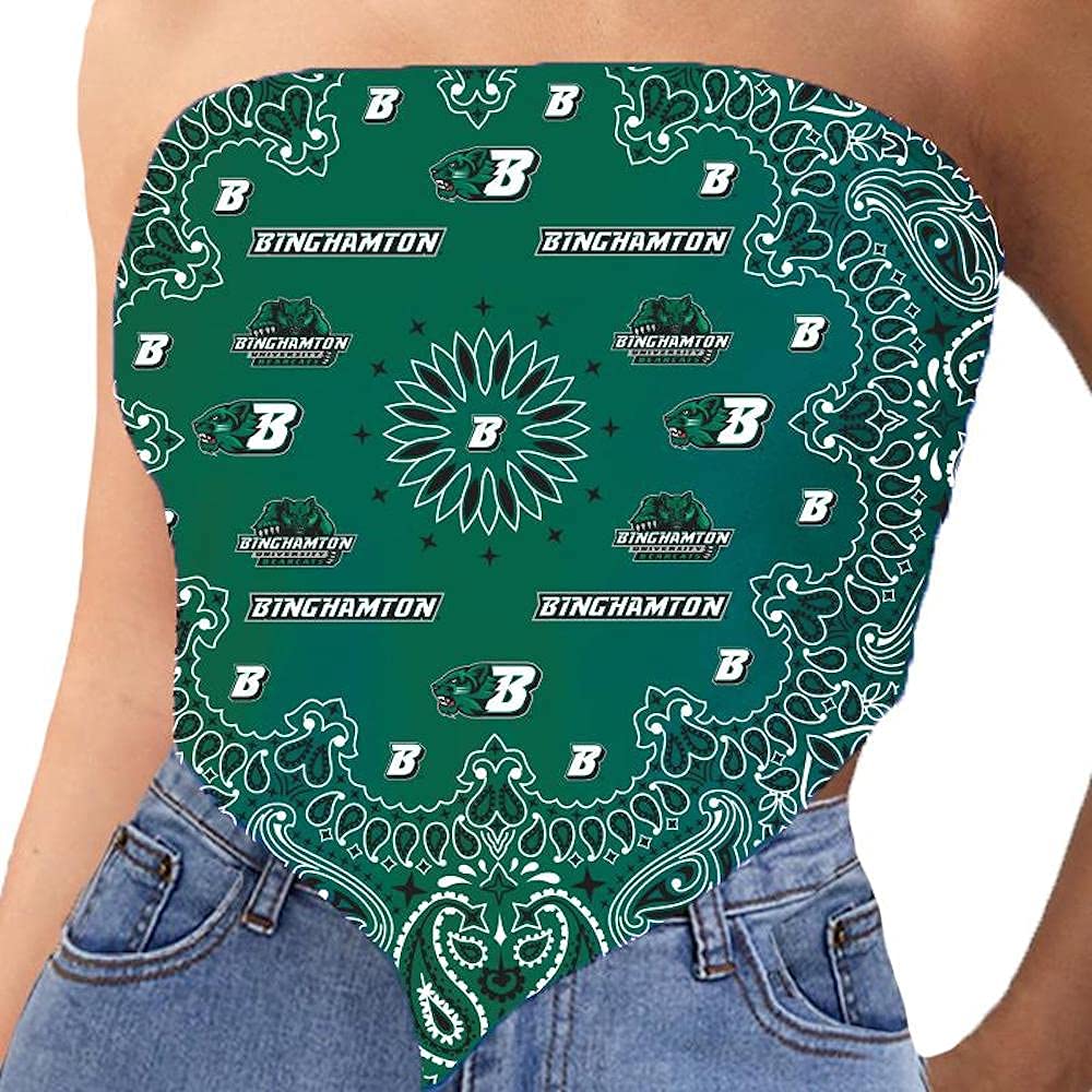Lojobands Women's Bandana Top Tailgate Outfit College Tank Top Crop Top Made in USA One Size Fits Most