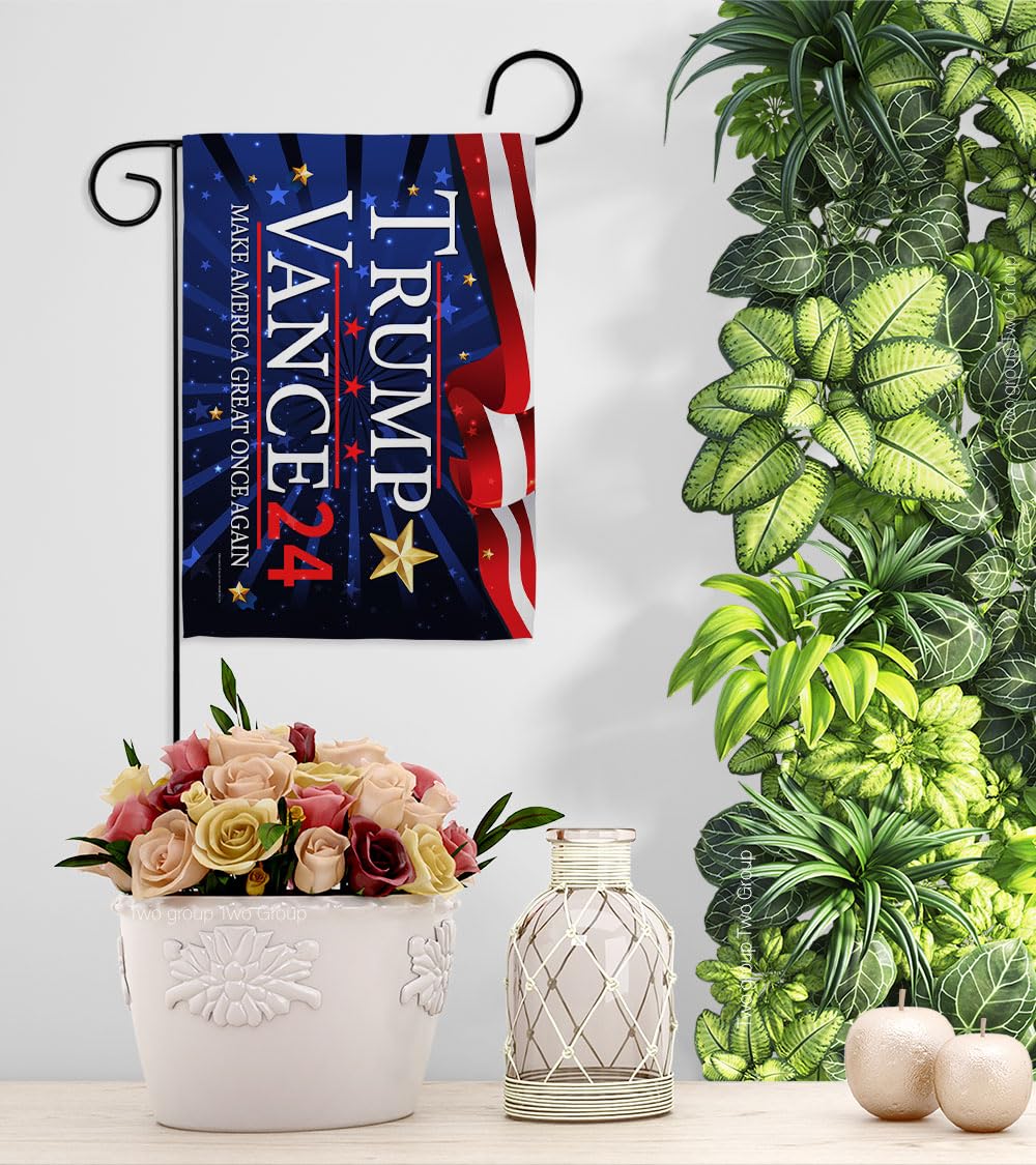 Trump Vance Flag Yard Sign Wall Art Lawn Home Tapestry Patio Poster Rally Shooting 2024 President 47 MAGA Garden Patriotic Outdoor Decorations, Republican Gift Made in USA