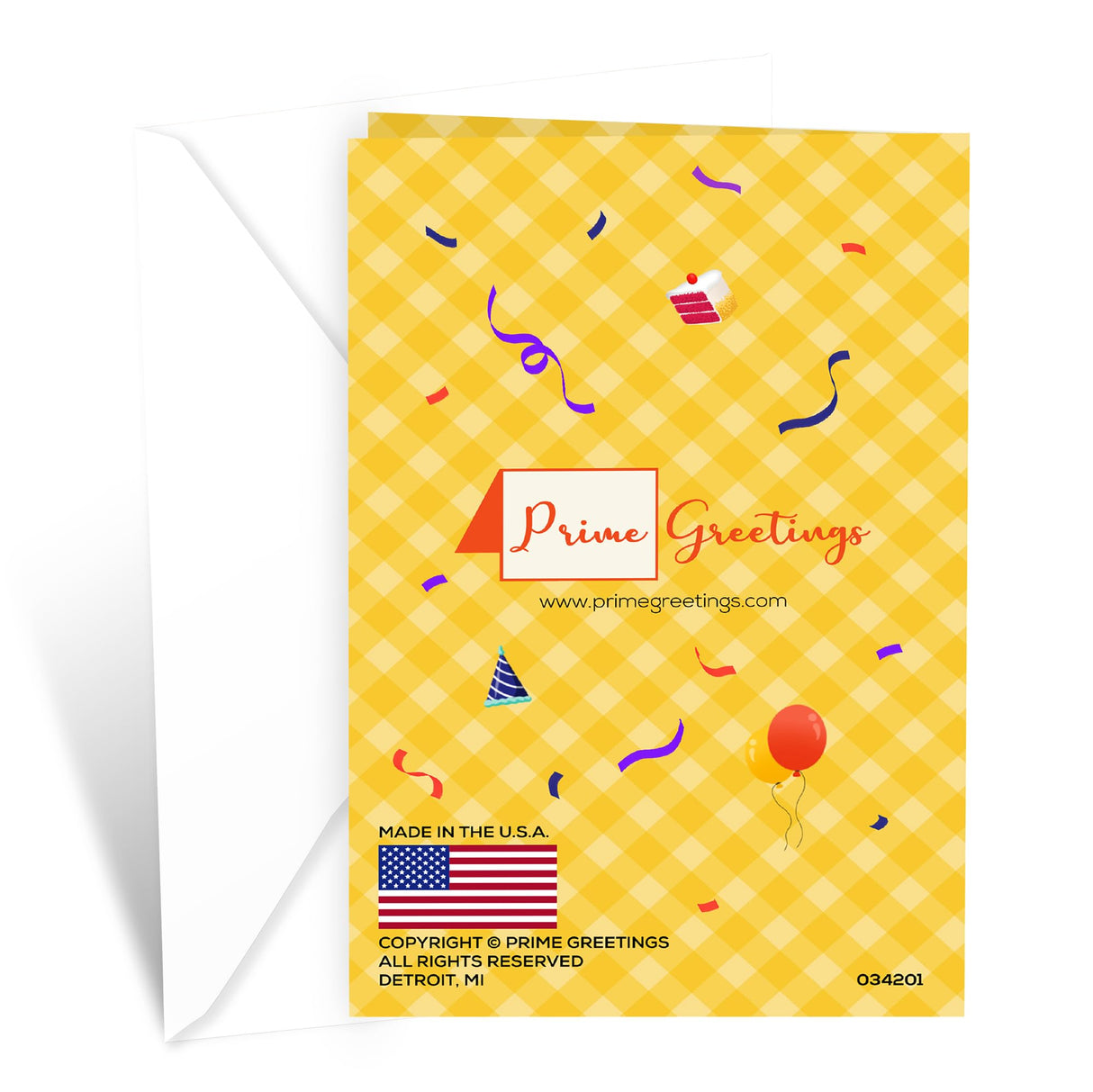 Prime Greetings Friend Birthday Card, Made in America, Eco-Friendly, Thick Card Stock with Premium Envelope 5in x 7.75in, Packaged in Protective Mailer