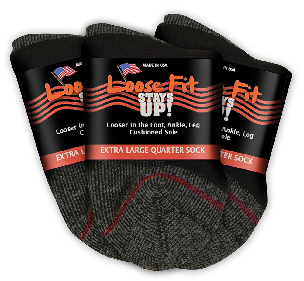 Men's and Women's Casual Lower Cut Socks (Pack of 3) Made in USA, Cushioned Sole