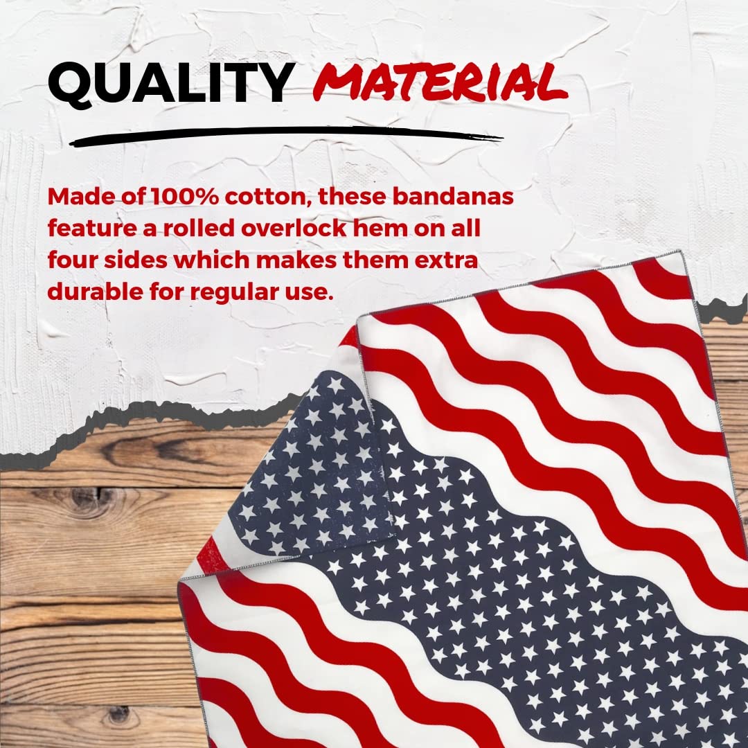 B53 100% Cotton Paisley Bandanas Made in the USA - Stylish Headband, Handkerchief, Scarf - 21 inch x 21 inch