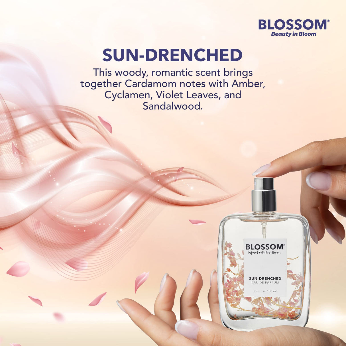 Blossom Unisex Eau De Parfum, Cruelty Free and Vegan Fragrance, Plant-based Perfume Spray, Infused with Real Flowers, Made in USA, 1.7oz, (White Calla Lily, Grapefruit, Sundrenched Flowers), Slay