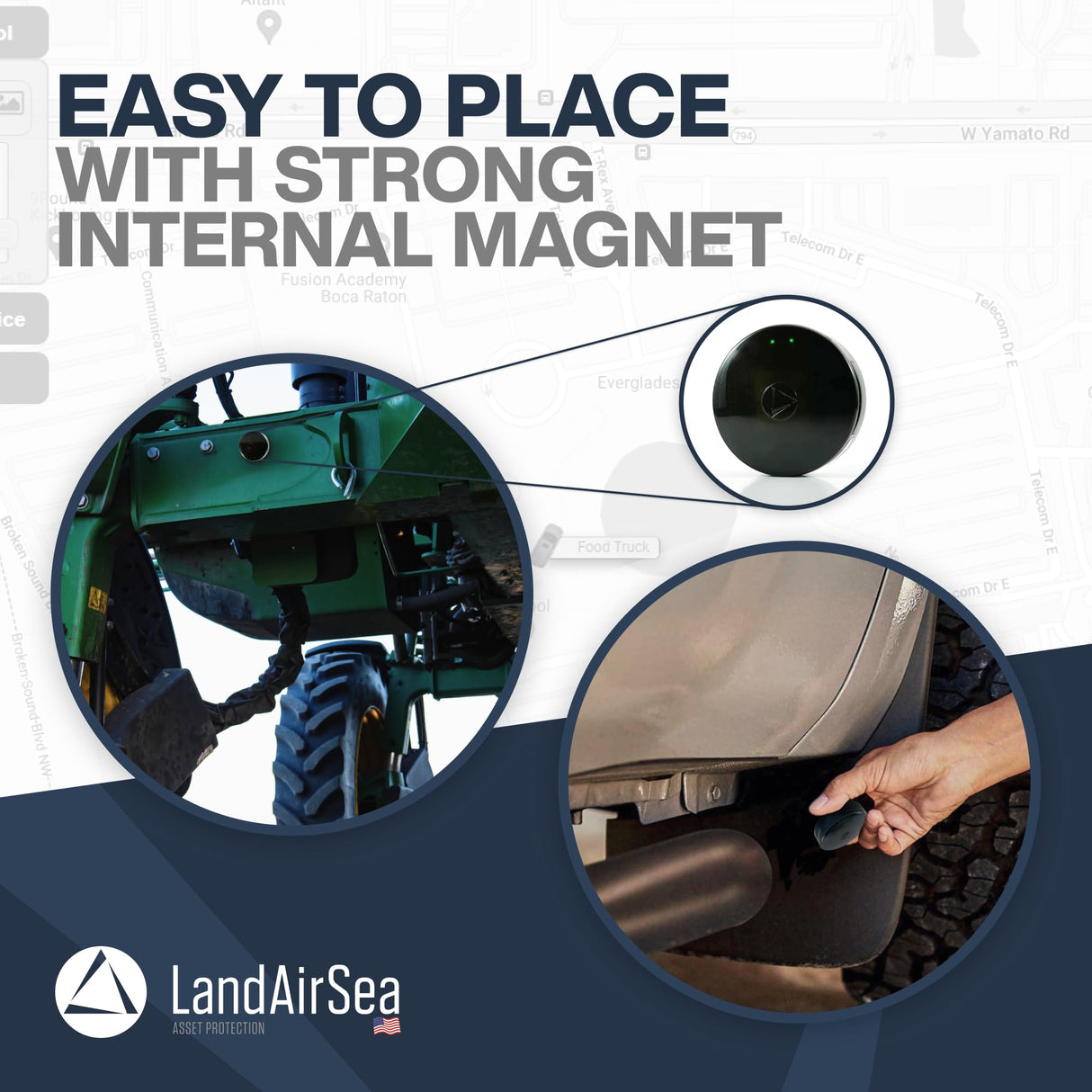 LandAirSea 54 GPS Tracker - Made in the USA from Domestic & Imported Parts. Long Battery, Magnetic, Waterproof, Global Tracking. Subscription Required