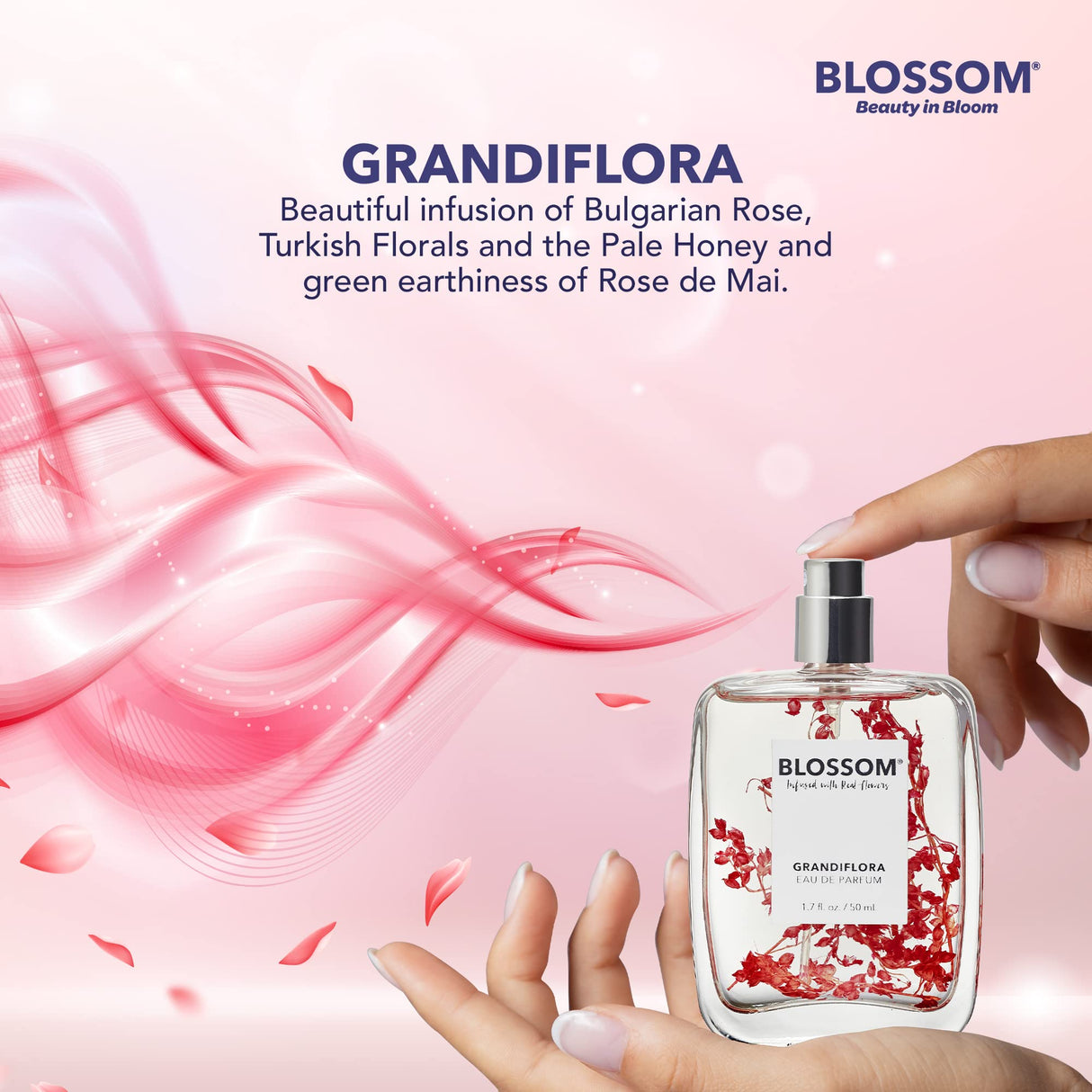 Blossom Unisex Eau De Parfum, Cruelty Free and Vegan Fragrance, Plant-based Perfume Spray, Infused with Real Flowers, Made in USA, 1.7oz, (White Calla Lily, Grapefruit, Sundrenched Flowers), Slay