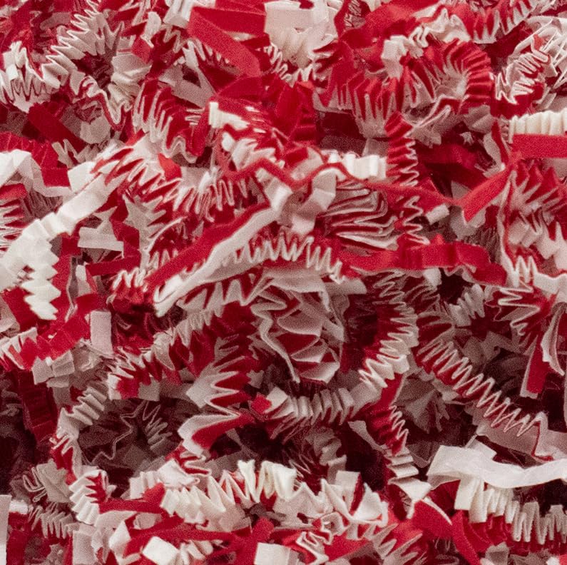 Stephanie Imports Made In USA 3-Ply Crinkle Cut Shredded Paper 2 lbs (Red & Green Christmas Mix)