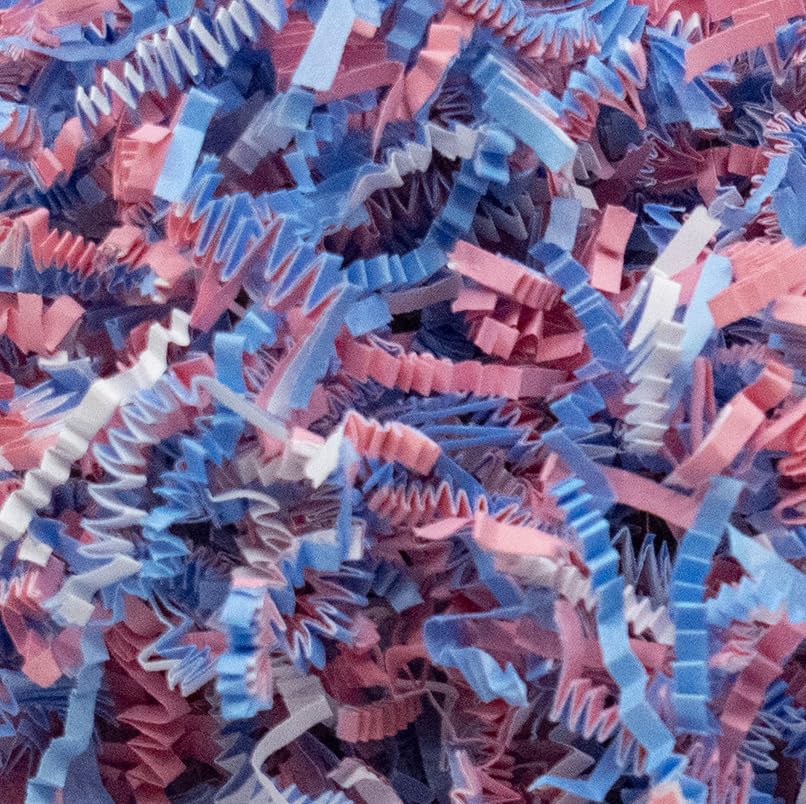 Stephanie Imports Made In USA 3-Ply Crinkle Cut Shredded Paper 2 lbs (Red & Green Christmas Mix)