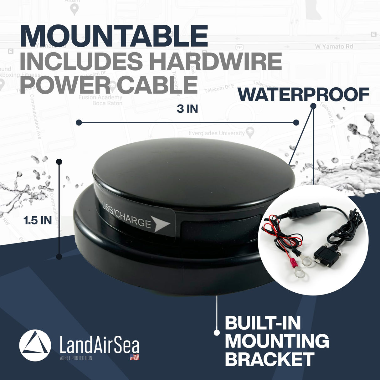 LandAirSea 54 GPS Tracker - Made in the USA from Domestic & Imported Parts. Long Battery, Magnetic, Waterproof, Global Tracking. Subscription Required