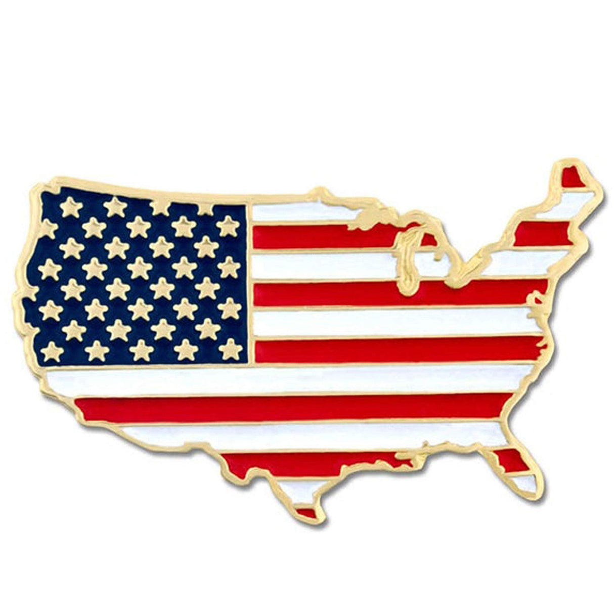 America Map Outline Flag Lapel Pin Proudly Designed in USA Free Beautiful Luxurious Gift Box