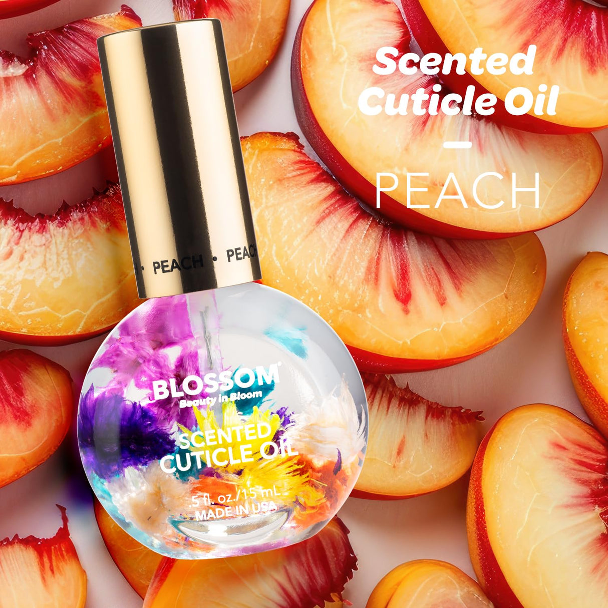 Blossom Scented Cuticle Oil, Infused with Real Flowers, Hydrating, Moisturizing, Strengthening, Made in USA, 0.5 fl. oz, Amazon Exclusive, Watermelon