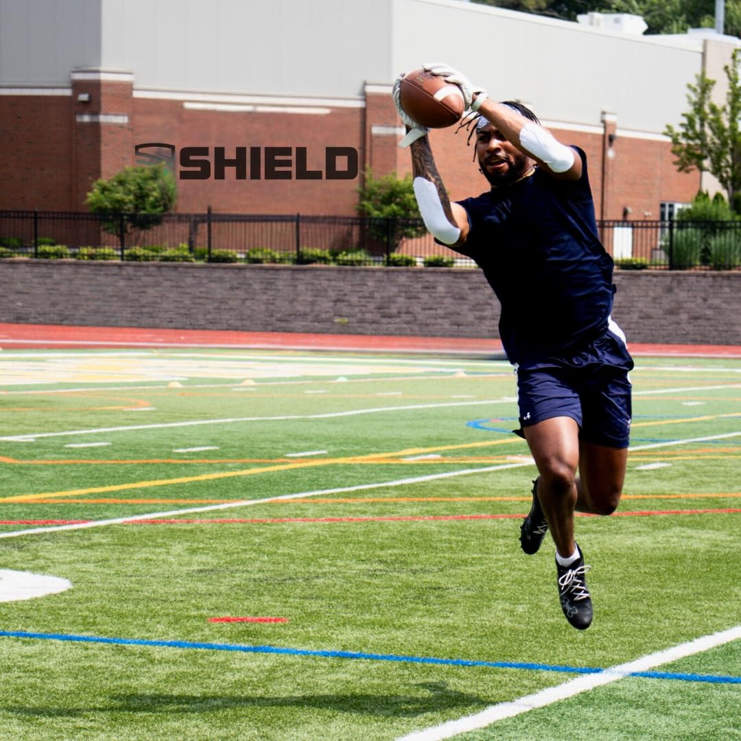 SHIELD Turf Tape Pro | Turf Tape Football - Waterproof, USA Made, 10 Yards, Extra Wide for arms, 4-Way Stretch Flexibility, White