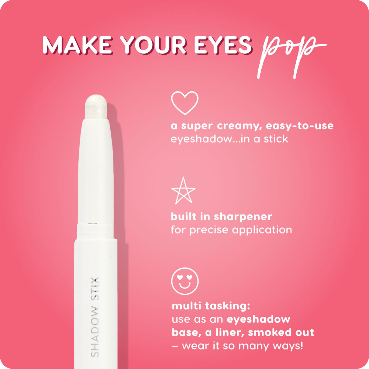ColourPop Shadow Stix - Cream Eyeshadow Stick with Long-Lasting Color - Multi-Use Cream Makeup with a Built-In Sharpener & Precise Tip for Easy Application - Bare With Me (0.05 oz)