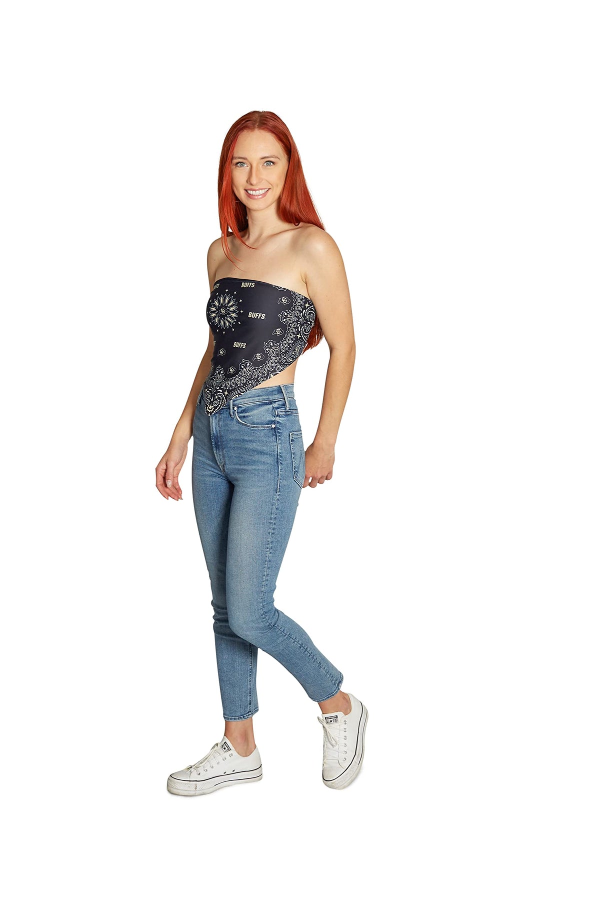 Lojobands Women's Bandana Top Tailgate Outfit College Tank Top Crop Top Made in USA One Size Fits Most