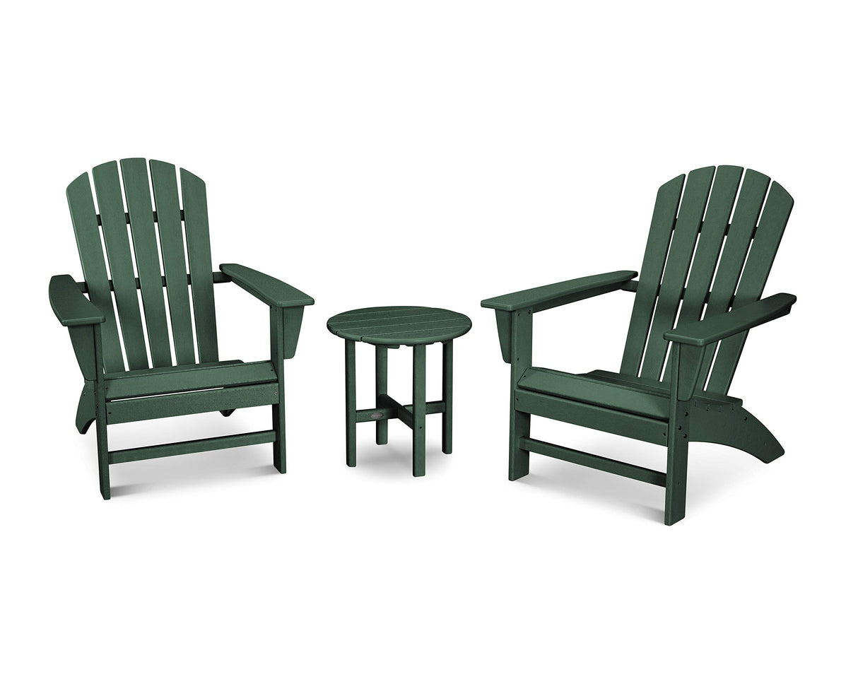 POLYWOOD Nautical 3-Piece Adirondack Chair Set