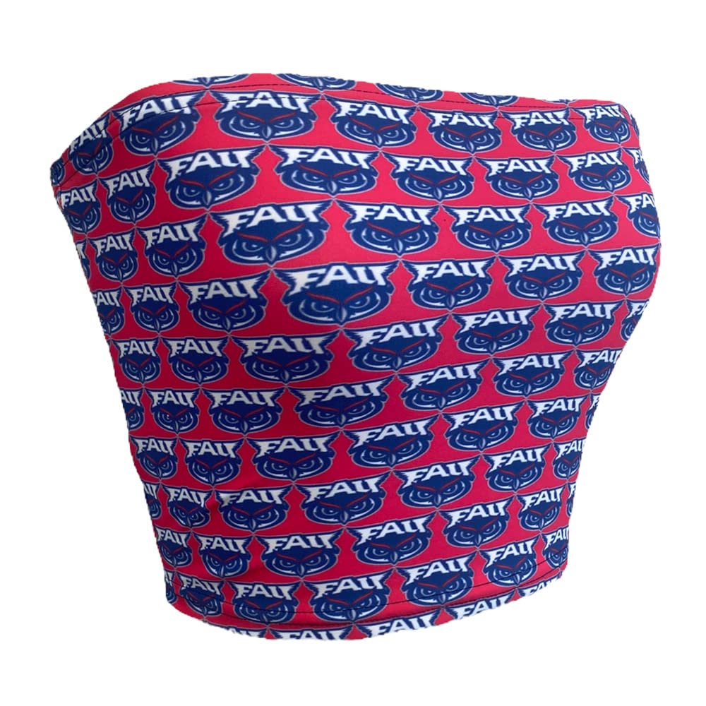 Lojobands Women's Tailgate Outfit College Tube Top Logo All Over Tank Top Crop Made in USA One Size Fits Most
