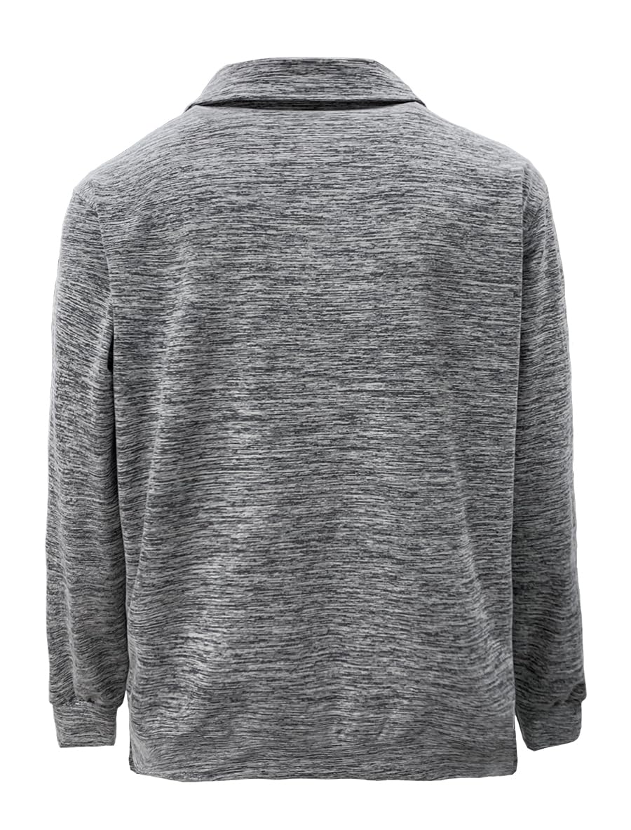 Akwa Men's Space Dye Jersey Long Sleeve 1/4 Zip Pullover Made in USA