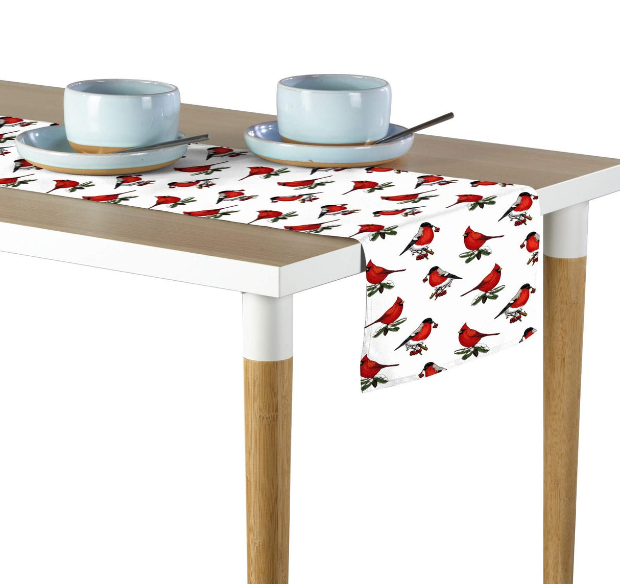 Christmas Table Runners | Garland Table Runner | Winter Decorations for Home | Festive Holiday Table Decor | Kitchen Dining Table Runner | Made in The USA | 14" x 108" Long