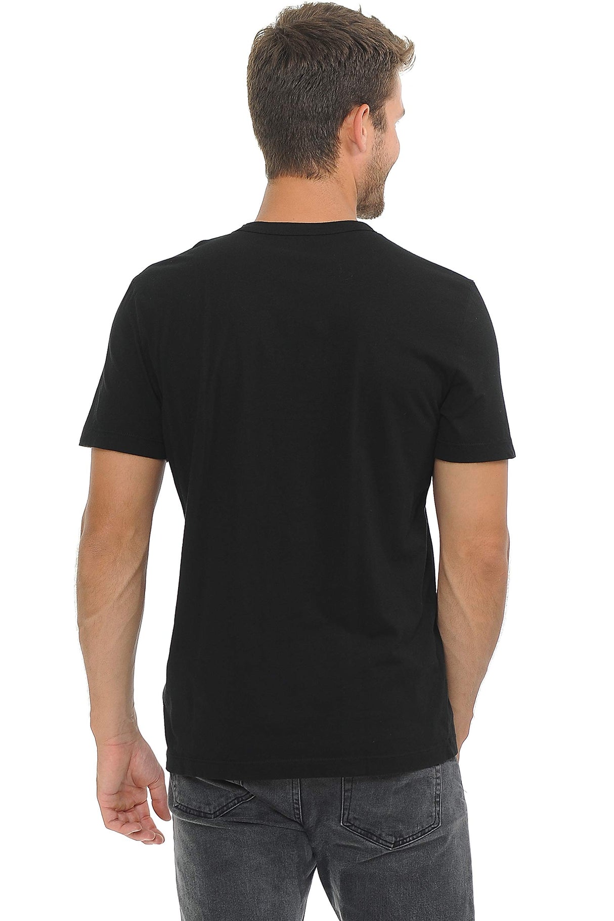 YURO-K Men's Premium Binded Neck Cotton Classic Short Sleeve Crew T-Shirt