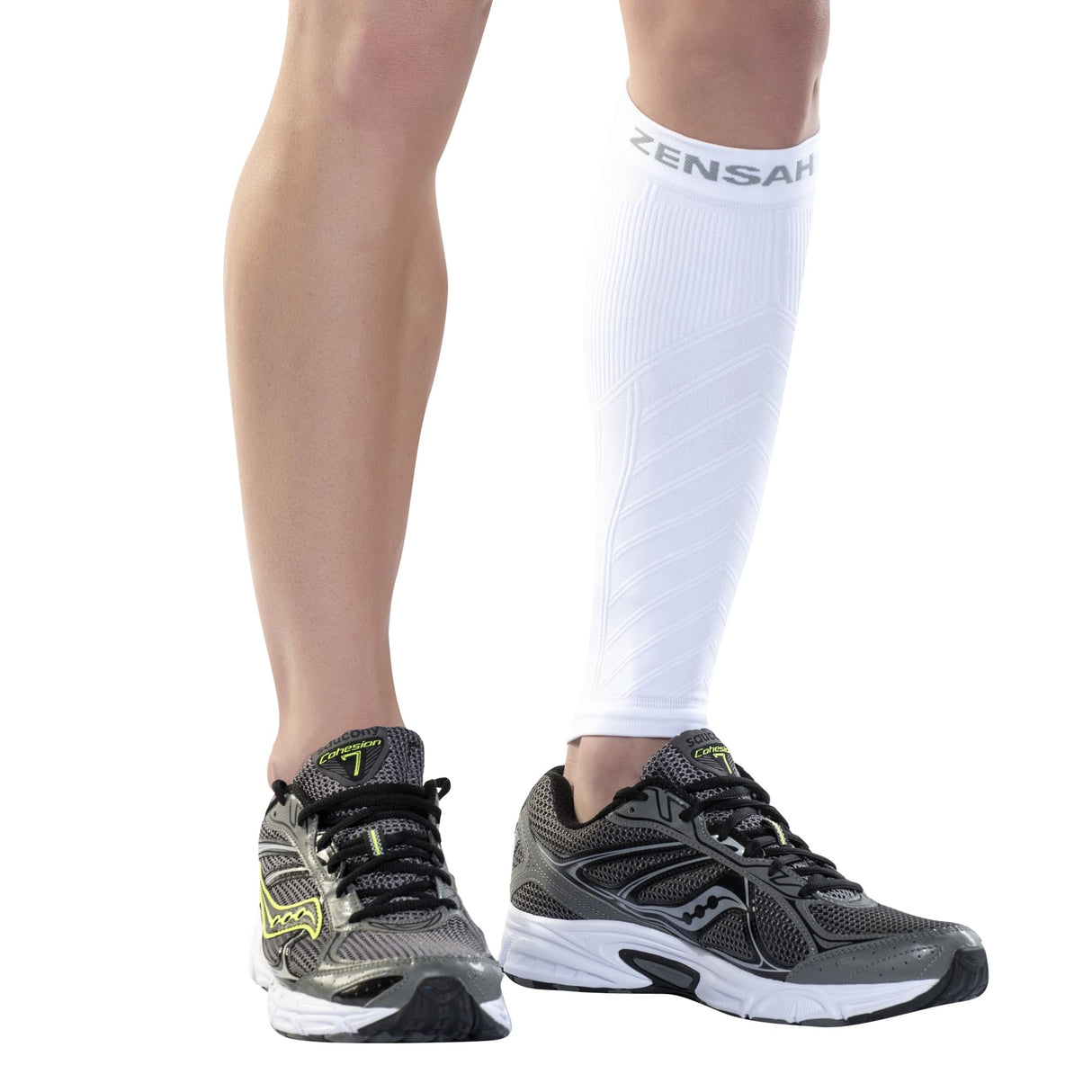 Zensah Calf/Shin Compression Sleeve - Made in the USA Single Leg Compression Sleeve for Shin Splint Relief, Recovery, Running