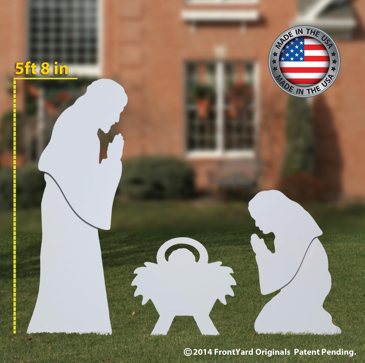 All Weather Life Size Outdoor Nativity Set, Waterproof, Made in USA, Durable Material, Simple Assembly, Easy Storage, Yard Nativity Set.