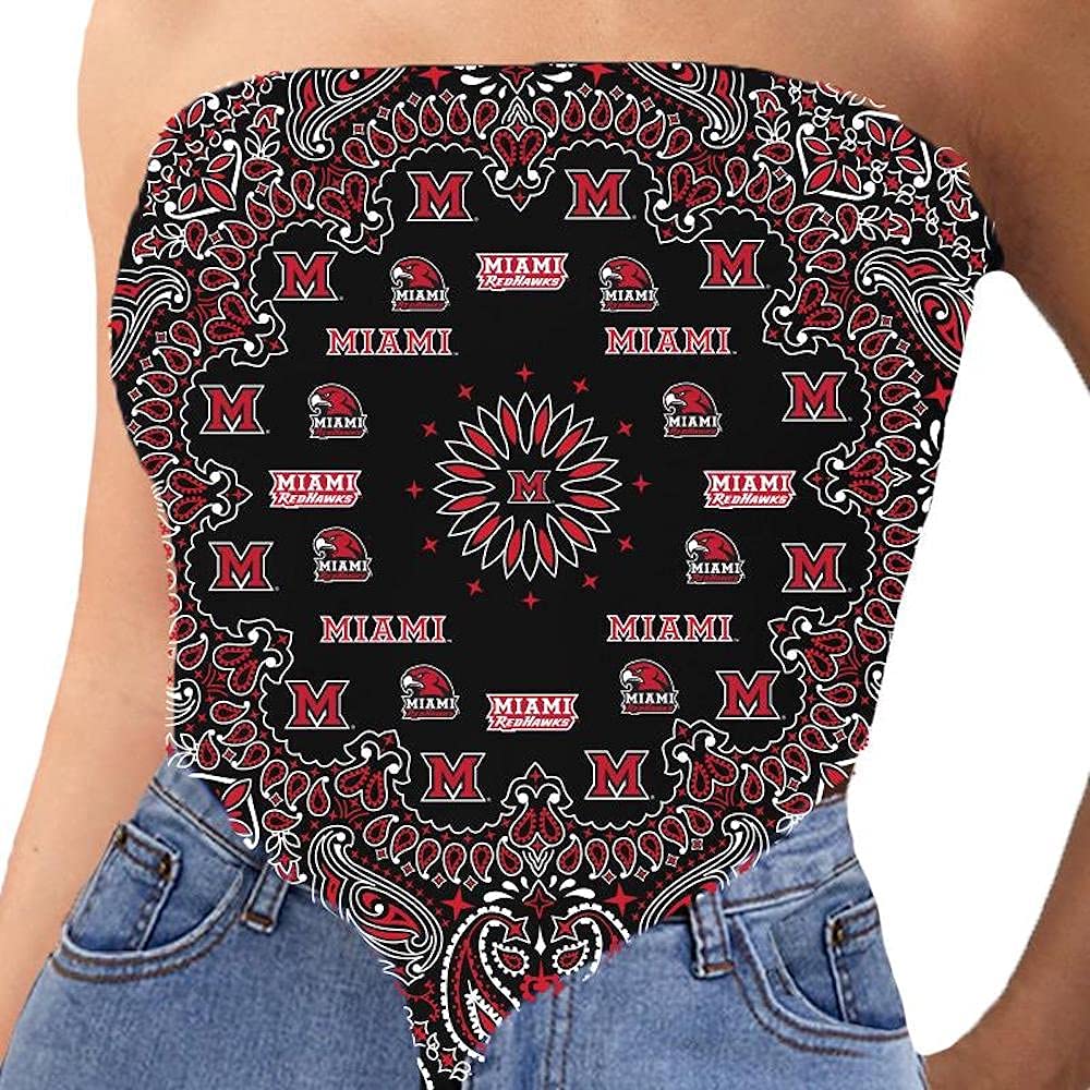 Lojobands Women's Bandana Top Tailgate Outfit College Tank Top Crop Top Made in USA One Size Fits Most