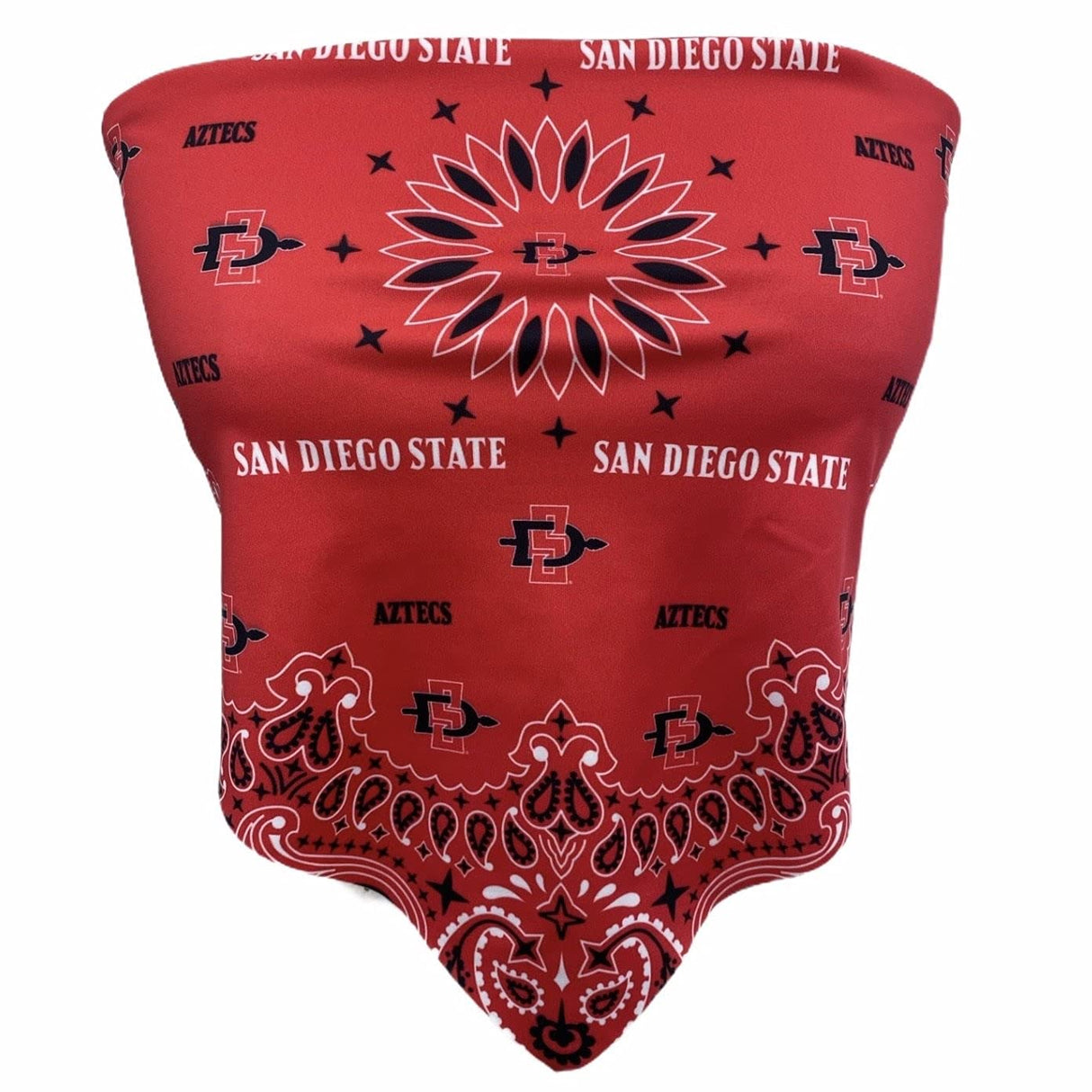 Lojobands Women's Bandana Top Tailgate Outfit College Tank Top Crop Top Made in USA One Size Fits Most