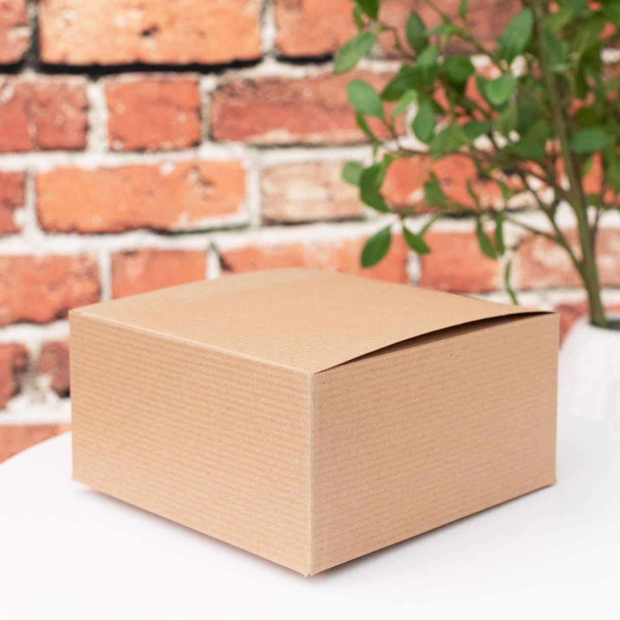 Made in USA 10-Count Recycled Brown Kraft Gift Boxes (5" X 5" X 3") with Tuck Lids for Weddings, Crafting and Baking Packaging Needs