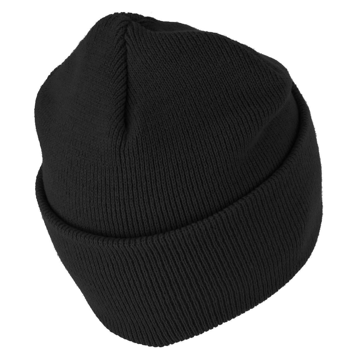 Made in USA Grey American Flag Embroidered Knit Cuff Long Beanie