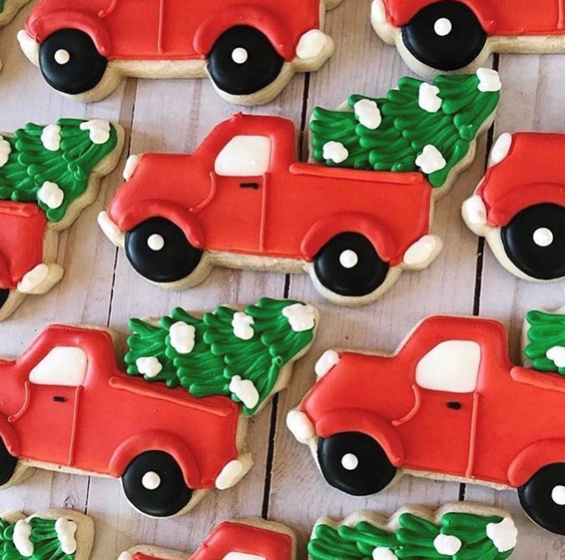 Extra Large Vintage Pickup Truck with Christmas Tree Cookie Cutter, 5" Made in USA by Ann Clark