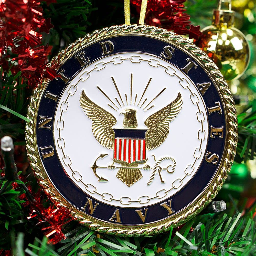 Allied Products Navy Heroes Series Holiday Ornament - Officially Licensed Navy Medallion