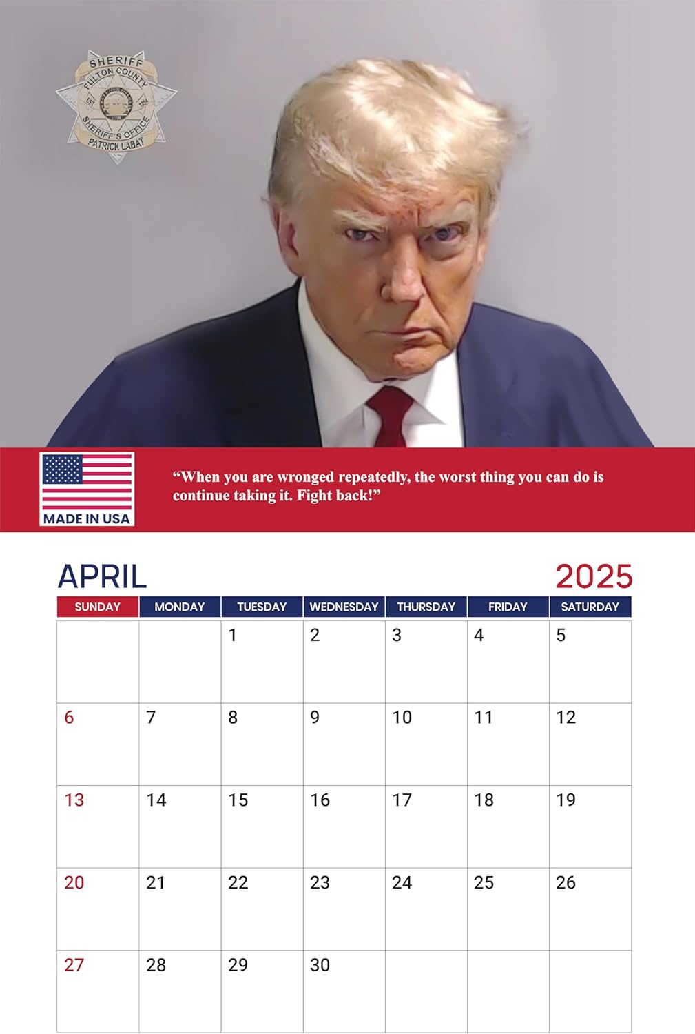 Trump Wall Calendar 2025, Monthly Wall Calendar Donald Trump Gifts, 45 47 President Trump Calendar for Walls with Motivational and Inspirational Quotes, Made in USA