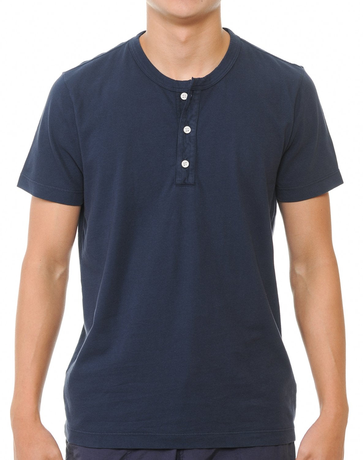 YURO-K Men's Garment Dyed Premium Cotton Classic Short Sleeve Henley with Binded Neck T-Shirt Small - 2X Large