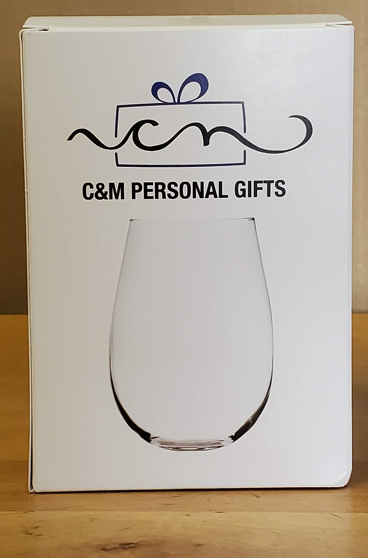 C & M Personal Gifts The Dog is Home Stemless Wine Glass-Funny Gift for the Dog Lover, Him, Her, Birthdays, Anniversaries, Retirement, Mother, Father, 17 Ounces, Laser Engraved, Crystal, Lead-free D1