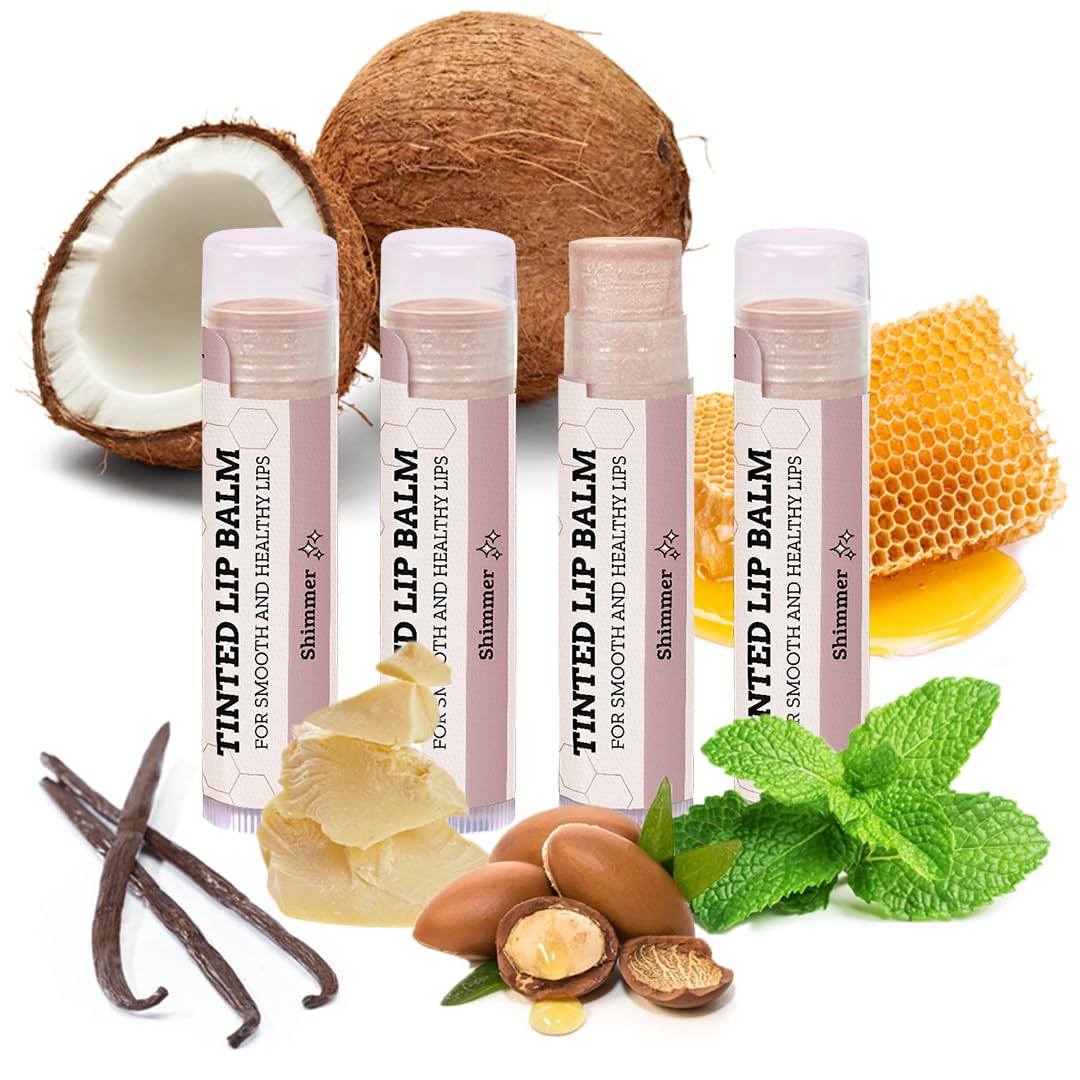 USDA Organic Lip Balm 6-Pack by Earth's Daughter Stocking Stuffers - Fruit Flavors, Beeswax, Coconut Oil, Vitamin E - Best Lip Repair Chapstick for Dry Cracked Lips - Moisturizing Lip Care
