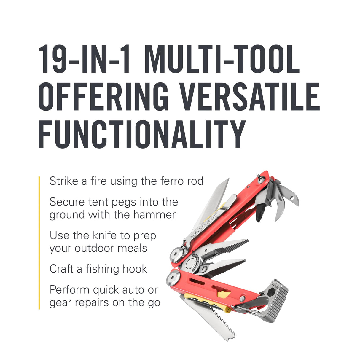 LEATHERMAN, Signal, 19-in-1 Multi-tool for Outdoors, Camping, Hiking, Fishing, Survival, Durable & Lightweight EDC, Made in the USA, Aqua/Silver with Nylon Sheath