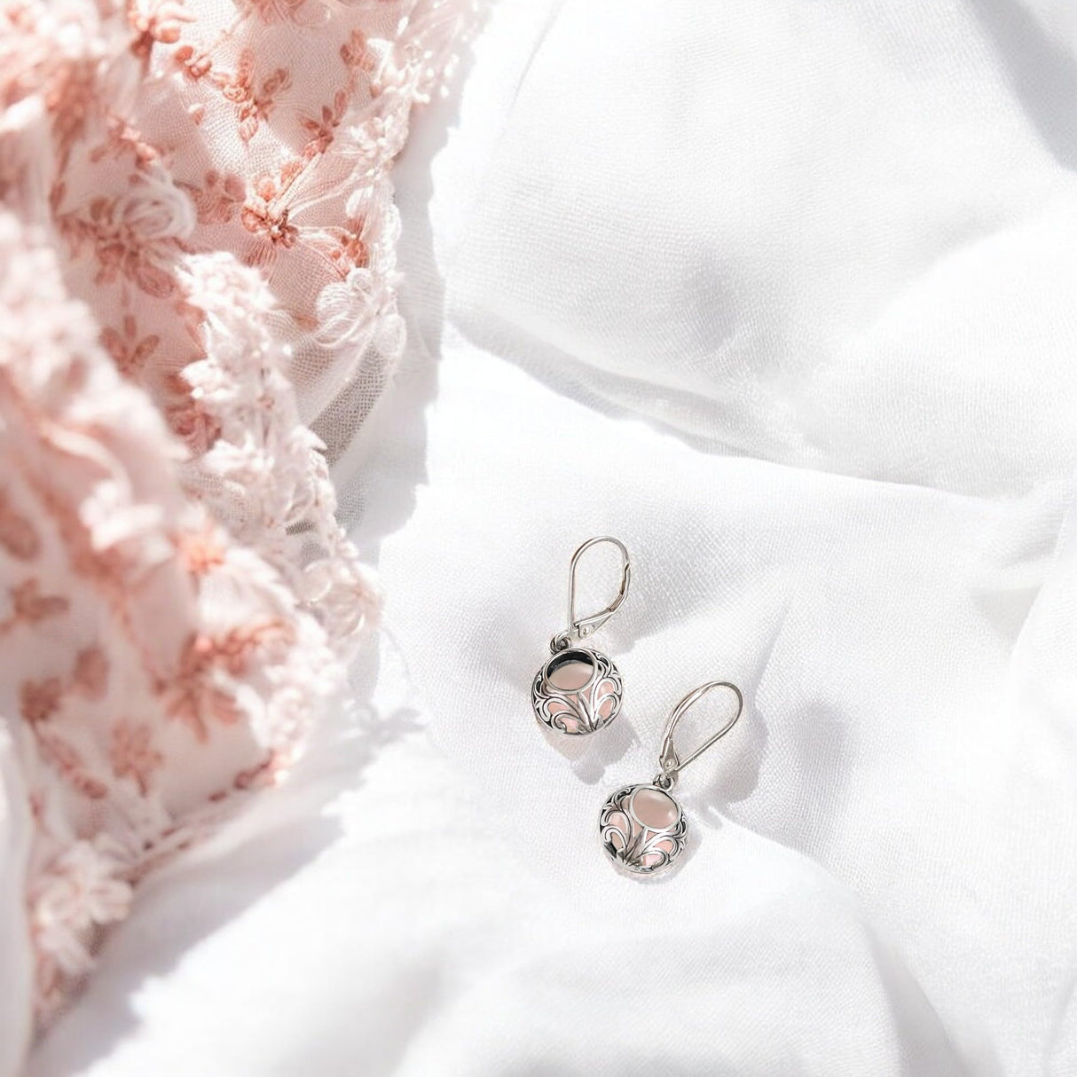 Bottled Up Designs Handmade Vintage Lace Leverback Earrings, Sterling Silver, Eco Friendly, Made in USA, Birthday Gifts, Mothers Day, Women, Anniversary (Mason Jar (Aqua))