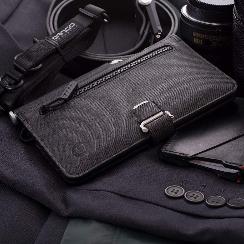 Dango Slim Minimalist Wallet & Document Holder for Men - Dtex Water Resistant - Bifold, Black