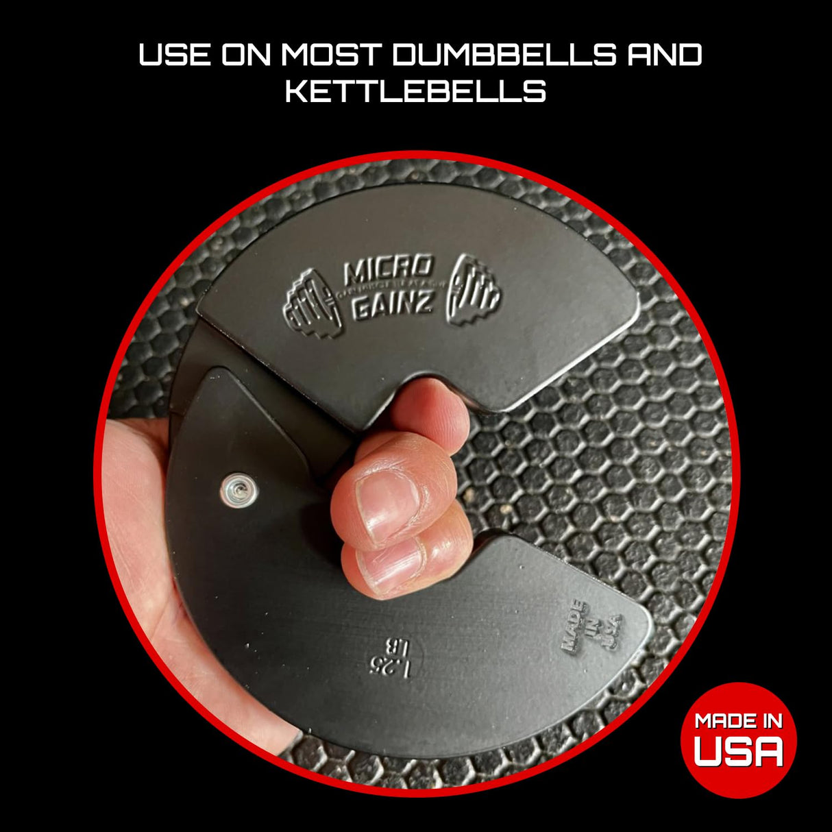Micro Gainz Dumbbell Fractional 1.25lb Weight Plate, Ideal for Micro Loading, (Choose Color) 2 Piece Fractional Weight Plates, Designed for Dumbbell Training, Made In USA
