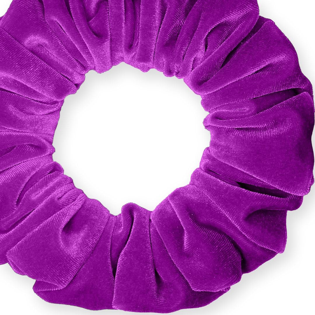 Velvet Scrunchies Jumbo Size Plush Big Ponytail Holders Thick Braided Locked Hair Big Made in the USA Green Pine