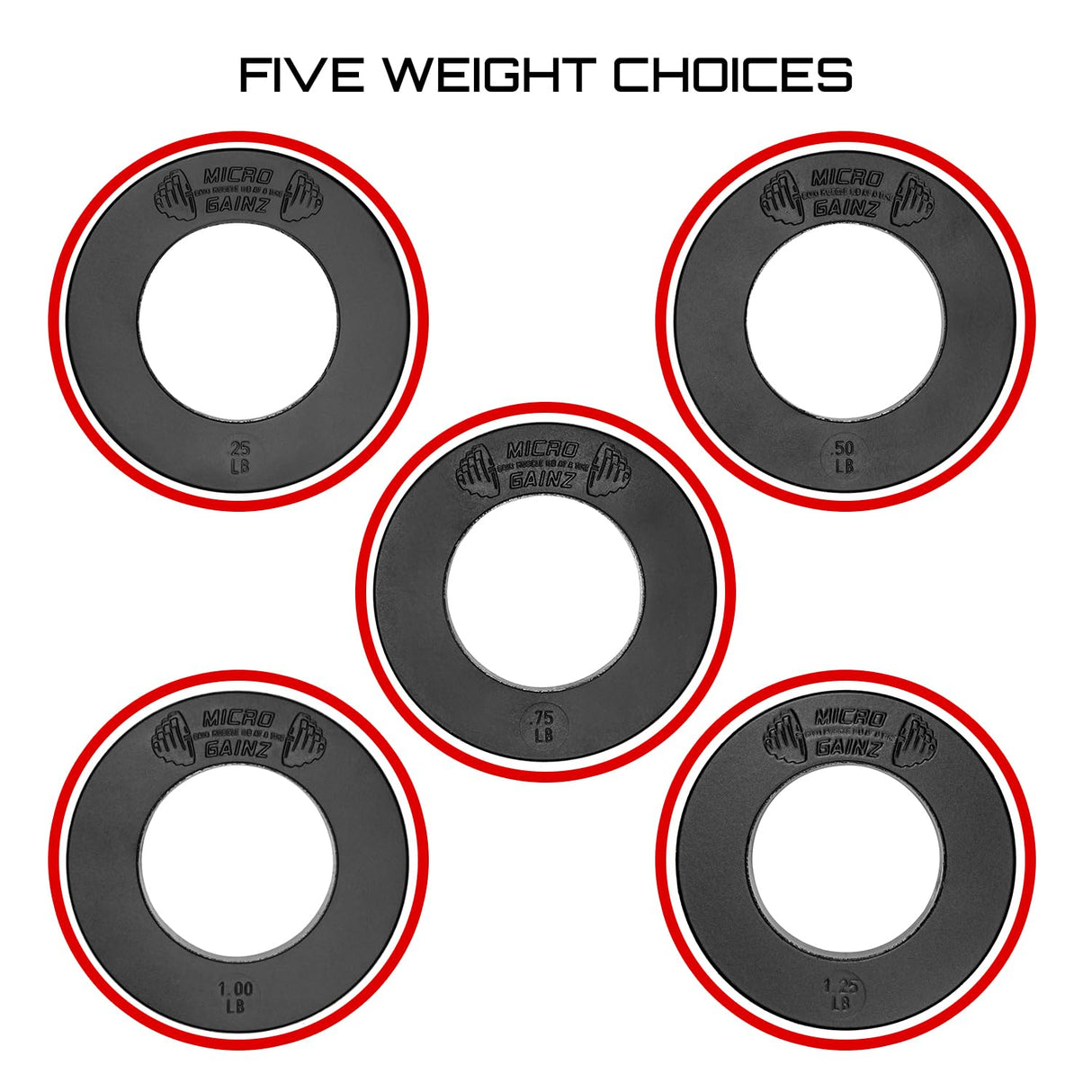 Micro Gainz Olympic Fractional Weight Plates Set, 10 Piece Olympic Weight Plates Set with Bag, Designed for Olympic Barbells for Strength Training and Micro Loading, Made in USA
