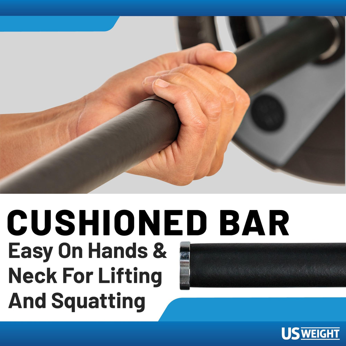 US Weight Barbell Weight Set for Home Gym with 55” padded Bar - Adjustable Weights for Exercise, Lifting, and to Build Muscle