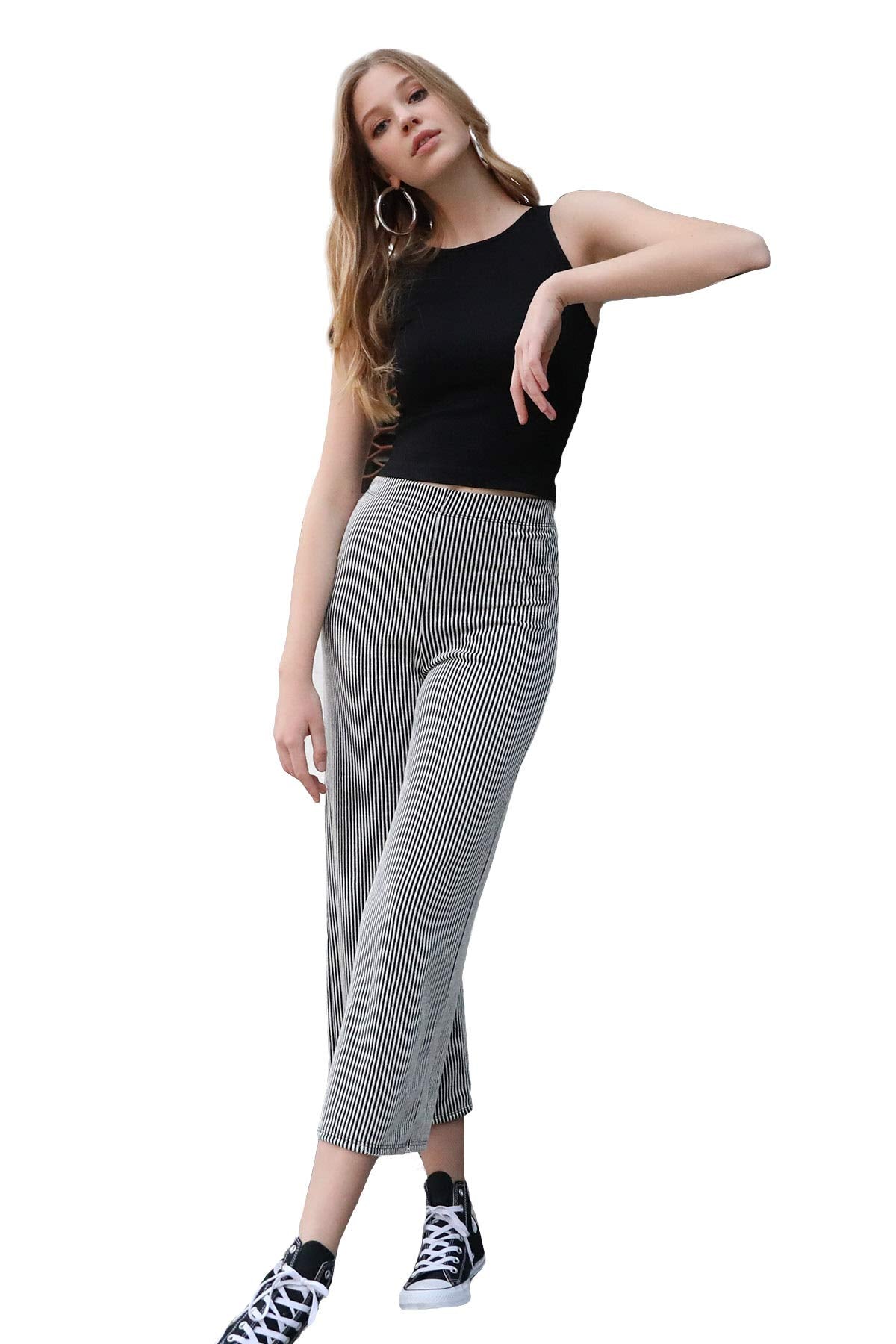 NIKIBIKI Women Seamless High Neck Ribbed Crop Top, Made in U.S.A, One Size