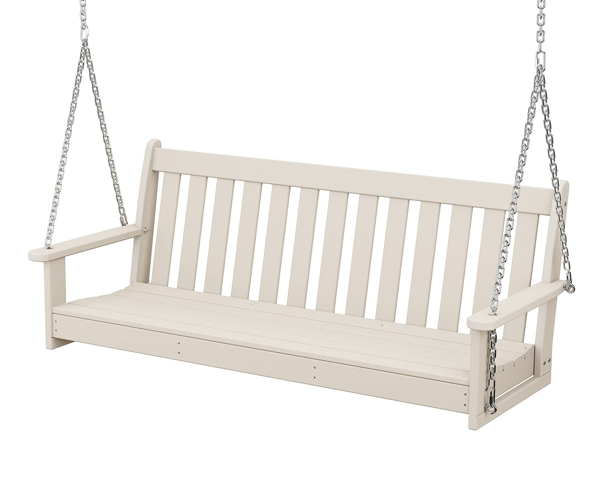 POLYWOOD GNS60BL Vineyard 60" Outdoor Swing, Black