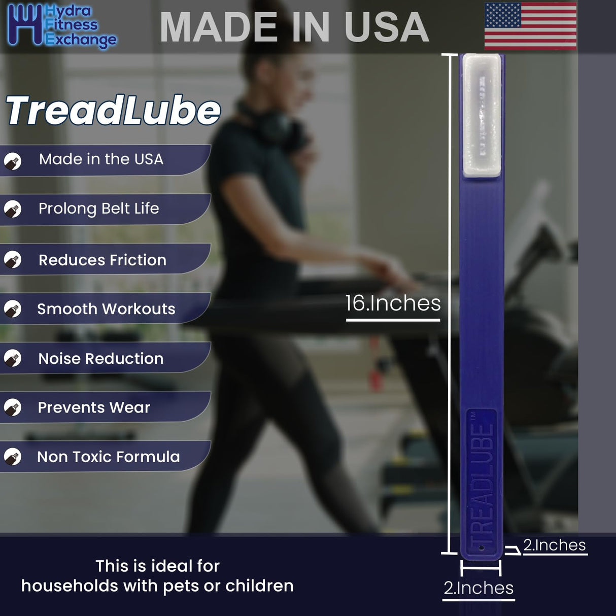 Treadmill Wax Stick APPLICATOR by TREADLUBE Easy to USE P/N WAXAPP - Made in USA