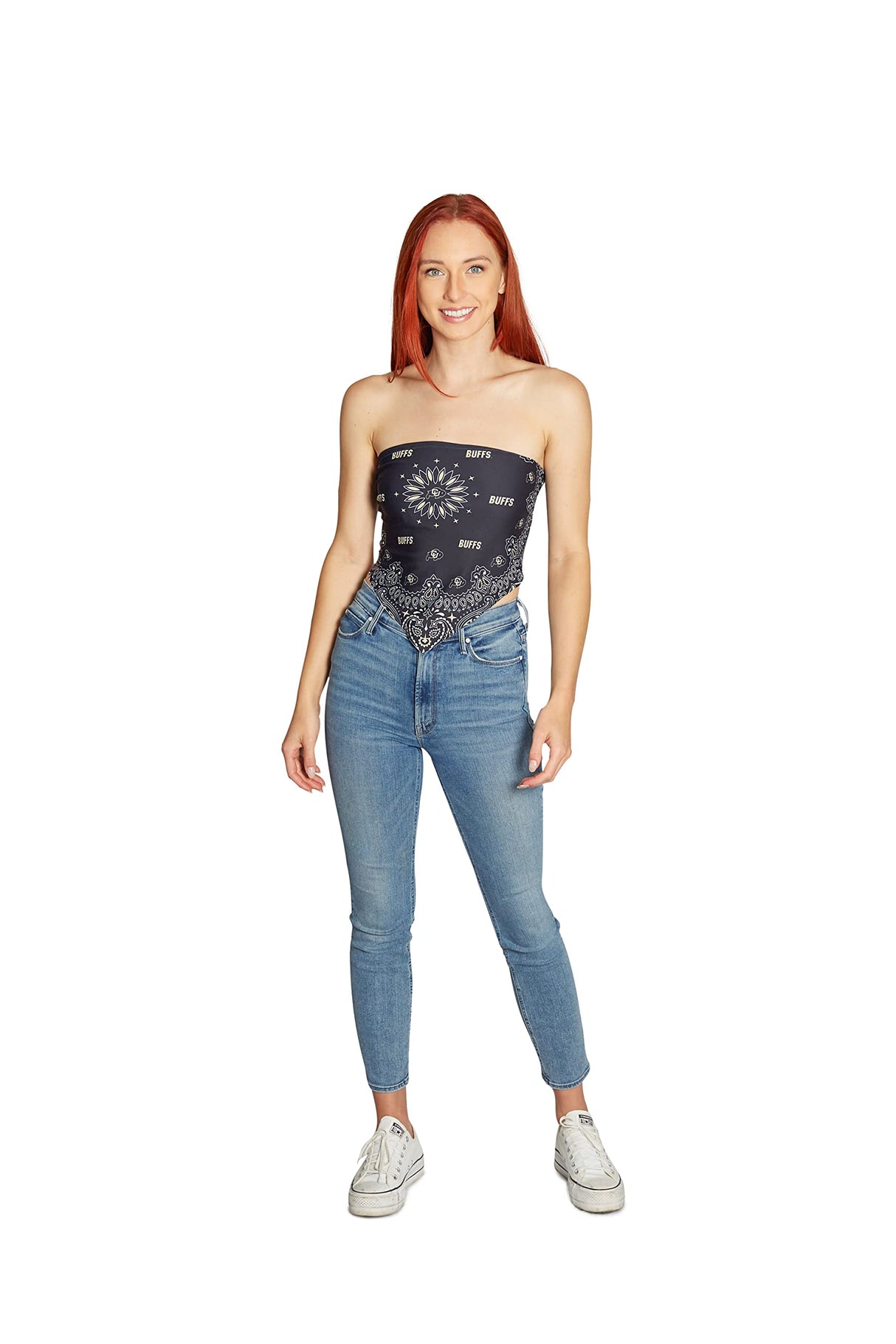 Lojobands Women's Bandana Top Tailgate Outfit College Tank Top Crop Top Made in USA One Size Fits Most