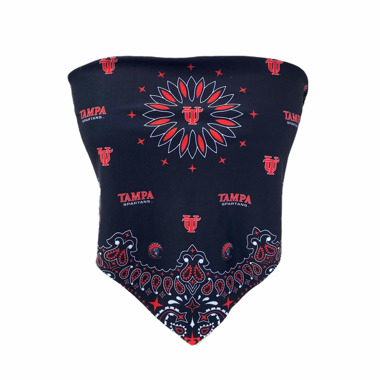 Lojobands Women's Bandana Top Tailgate Outfit College Tank Top Crop Top Made in USA One Size Fits Most