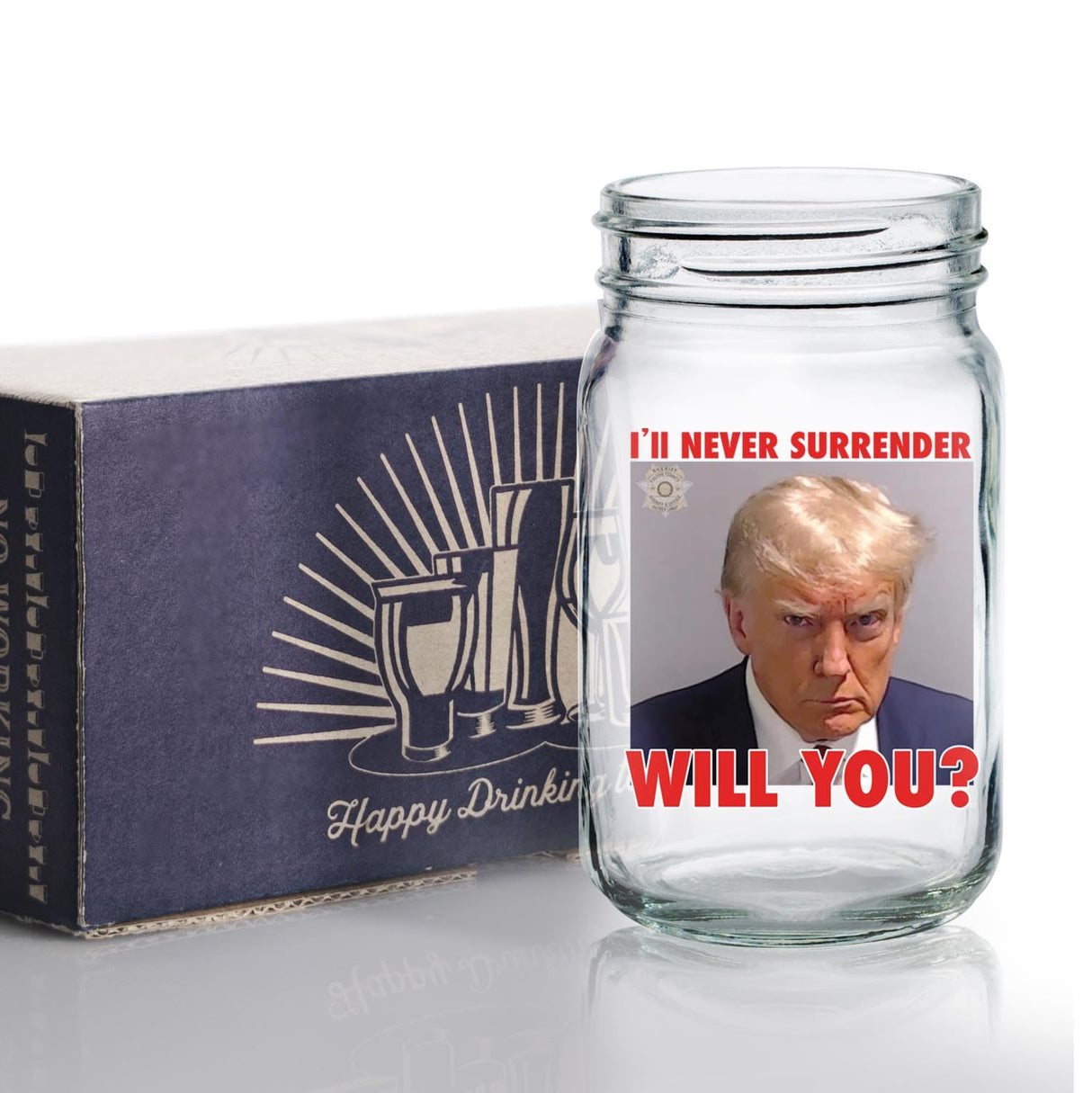 Trump Mugshot Shot Glass | Trump Lovers Gift | Gift for Him - Set of 4 (2 oz)