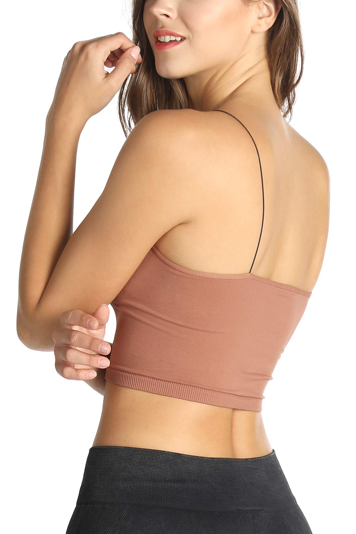 NIKIBIKI Women Seamless Spaghetti Strap Crop Top Cami, Made in U.S.A, One Size